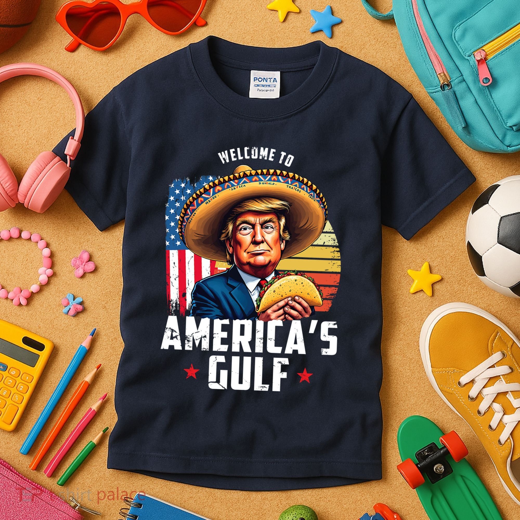 Welcome To Americas Gulf Funny Donald Trump Kids T-Shirt