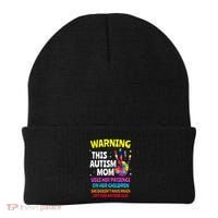Warning This Autism Mom Patience Awareness Beanie thumb 0