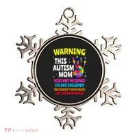 Warning This Autism Mom Patience Awareness Ornament thumb 0