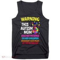 Warning This Autism Mom Patience Awareness Tank Top thumb 0
