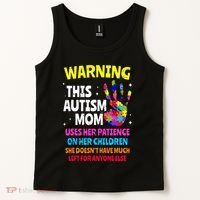 Warning This Autism Mom Patience Awareness Tank Top thumb 2