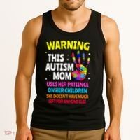 Warning This Autism Mom Patience Awareness Tank Top thumb 3
