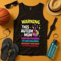 Warning This Autism Mom Patience Awareness Tank Top thumb 4