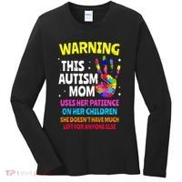 Warning This Autism Mom Patience Awareness Women's Long Sleeve Shirt thumb 0