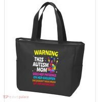 Warning This Autism Mom Patience Awareness Tote Bag thumb 3