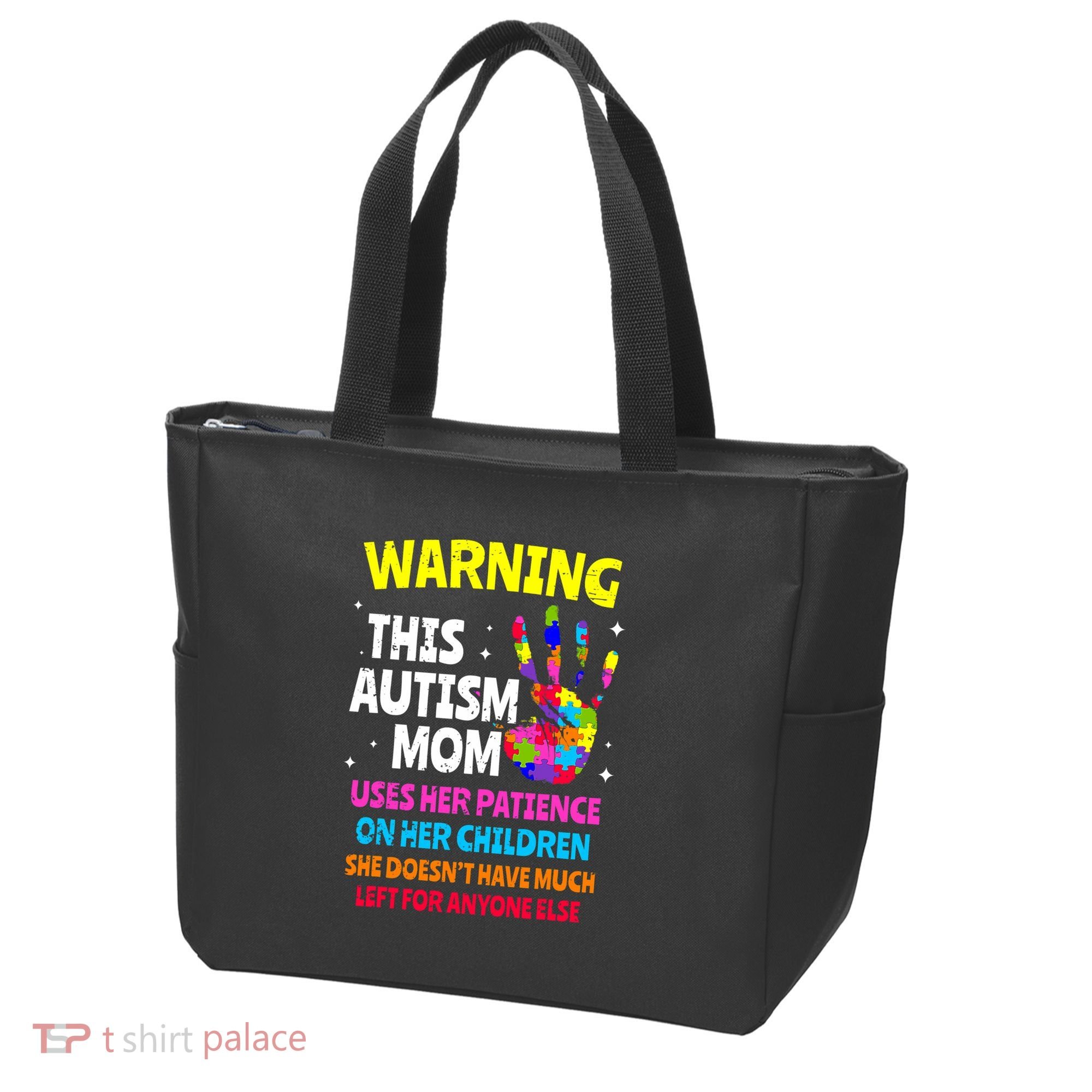 Warning This Autism Mom Patience Awareness Tote Bag
