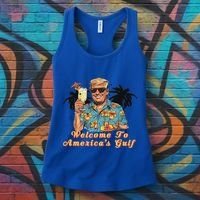 Welcome To AmericaS Gulf Funny Trump Beach Cruise Women's Tank Top thumb 3