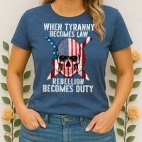 When Tyranny Becomes Law Rebellion Becomes Duty Patriotic Women's T-Shirt thumb 2