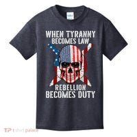 When Tyranny Becomes Law Rebellion Becomes Duty Patriotic Kids T-Shirt thumb 0