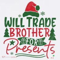 Will Trade Brother For Presents Family Matching Christmas Apron thumb 3