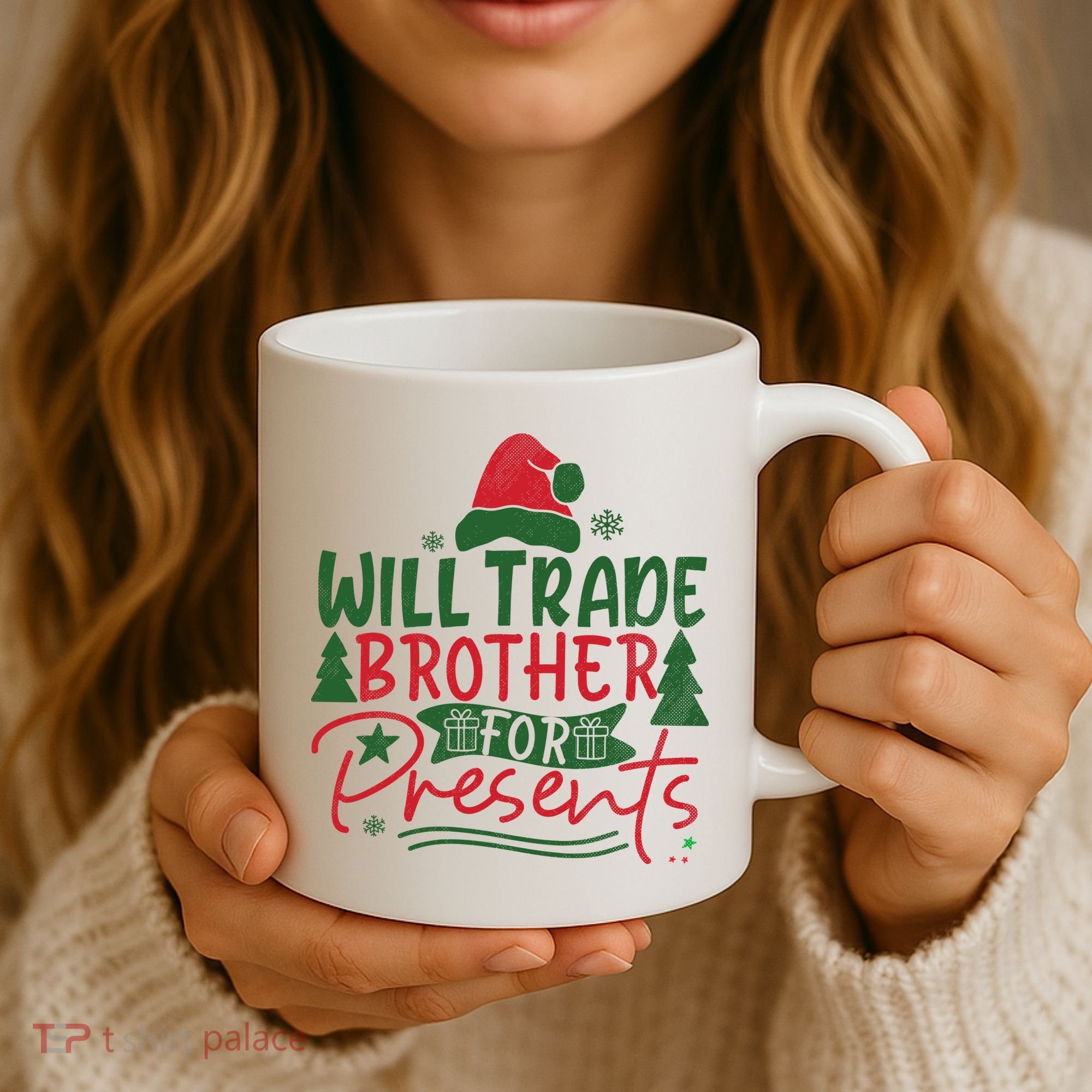 Will Trade Brother For Presents Family Matching Christmas Coffee Mug