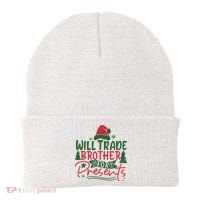 Will Trade Brother For Presents Family Matching Christmas Beanie thumb 0
