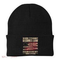 When Tyranny Becomes Law Rebellion Becomes Duty Beanie thumb 0