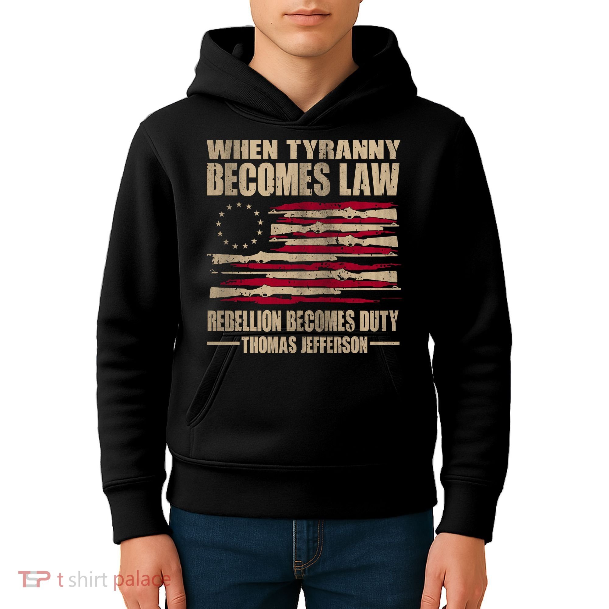 When Tyranny Becomes Law Rebellion Becomes Duty Kids Hoodie