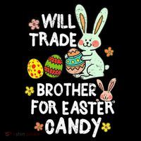 Will Trade Brother For Easter Candy Funny Toddler Hoodie thumb 2