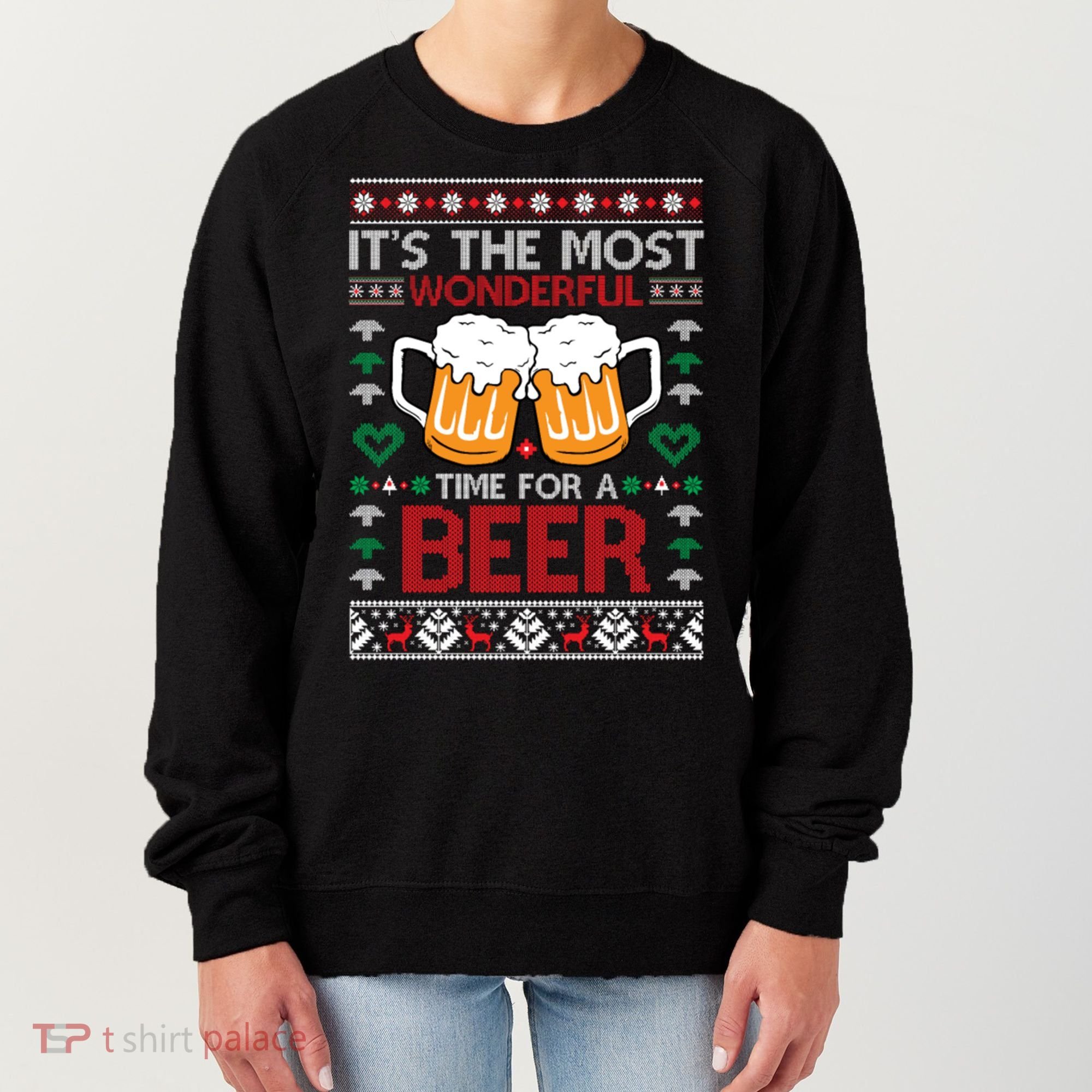 Wonderful Time Beer Ugly Christmas Sweaters Gift Women's Sweatshirt