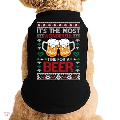 Wonderful Time Beer Ugly Christmas Sweaters Gift Doggie Tank