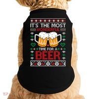 Wonderful Time Beer Ugly Christmas Sweaters Gift Doggie Tank thumb 0