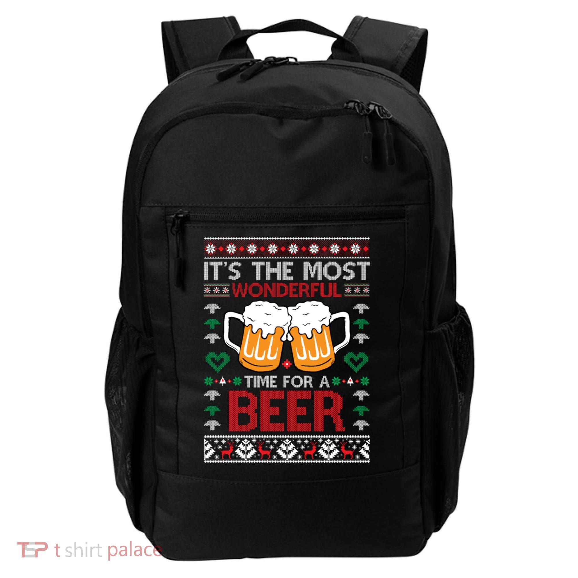 Wonderful Time Beer Ugly Christmas Sweaters Gift Backpack