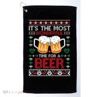 Wonderful Time Beer Ugly Christmas Sweaters Gift Golf Towel thumb 0