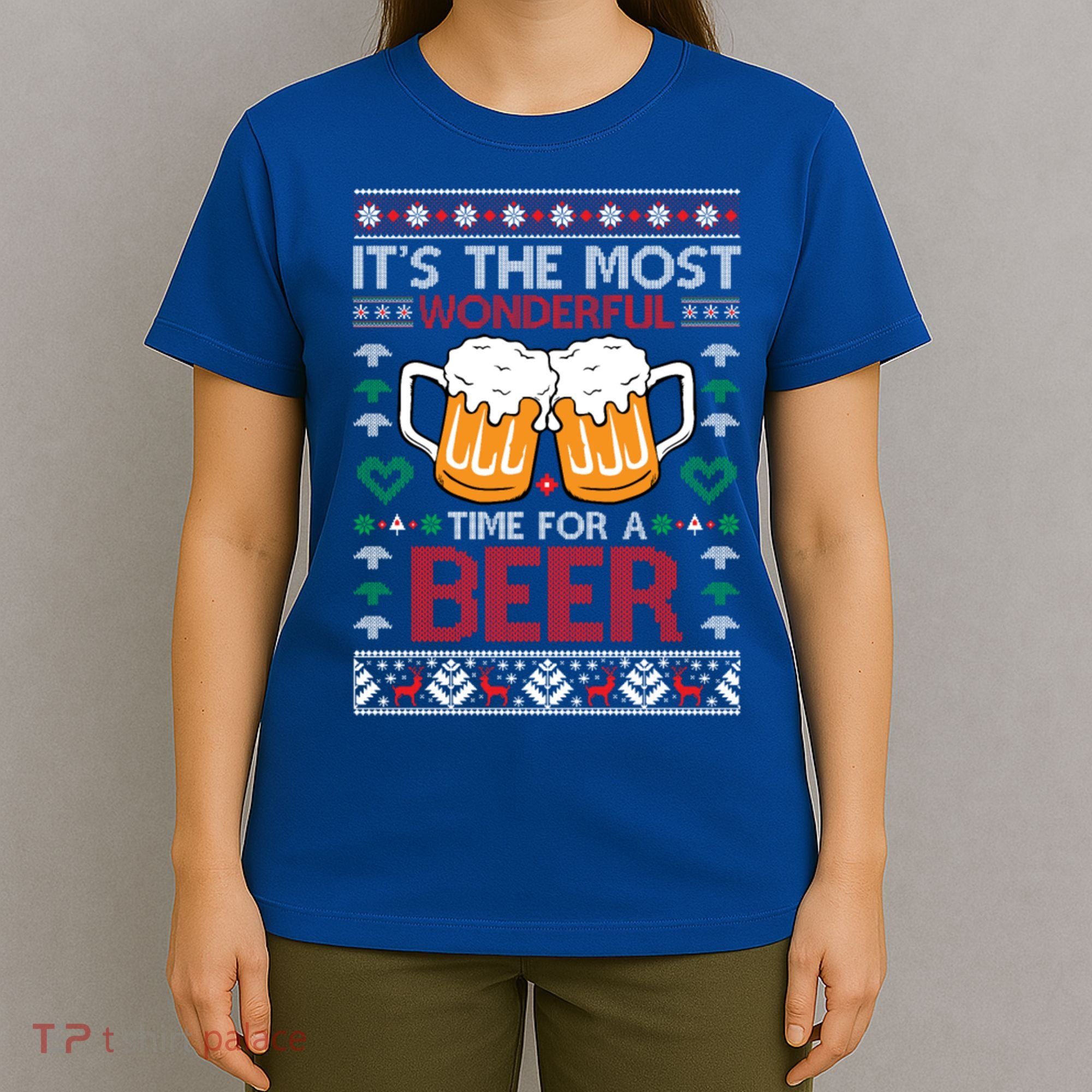 Wonderful Time Beer Ugly Christmas Sweaters Gift T-Shirt