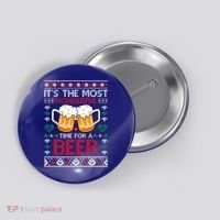 Wonderful Time Beer Ugly Christmas Sweaters Gift Button thumb 0