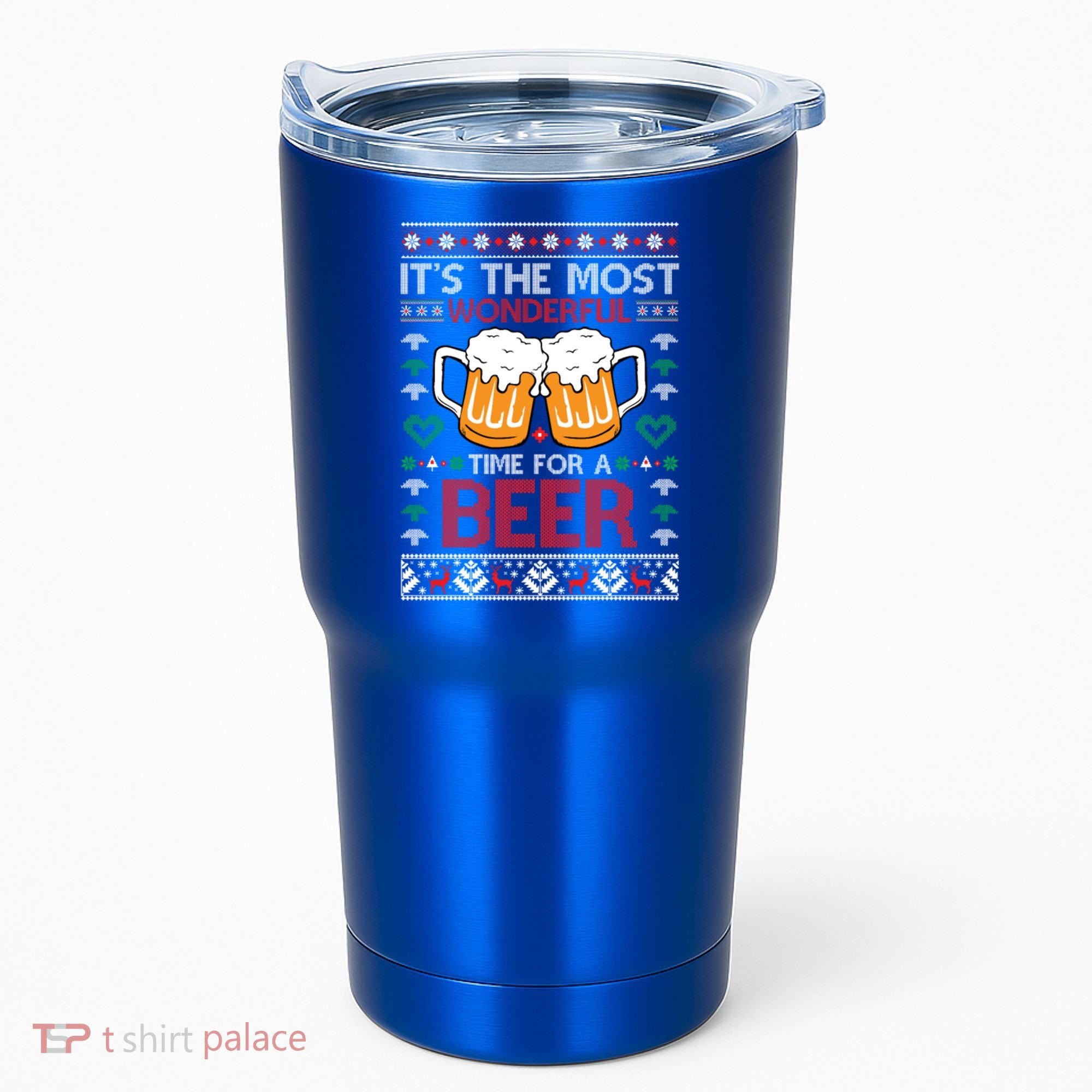 Wonderful Time Beer Ugly Christmas Sweaters Gift Tumbler