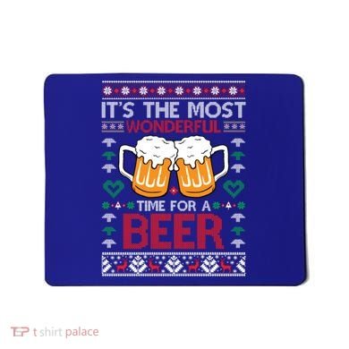 Wonderful Time Beer Ugly Christmas Sweaters Gift Mousepad