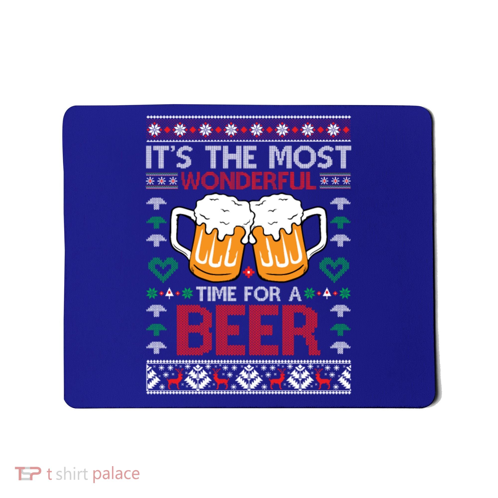 Wonderful Time Beer Ugly Christmas Sweaters Gift Mousepad