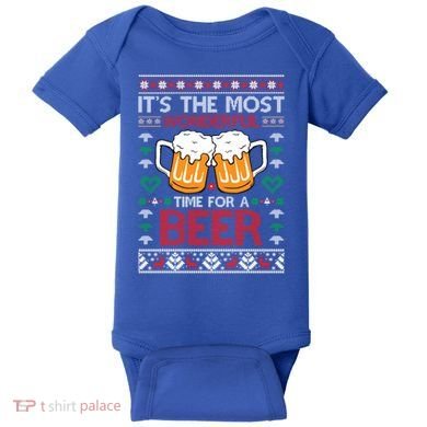 Wonderful Time Beer Ugly Christmas Sweaters Gift Baby Bodysuit