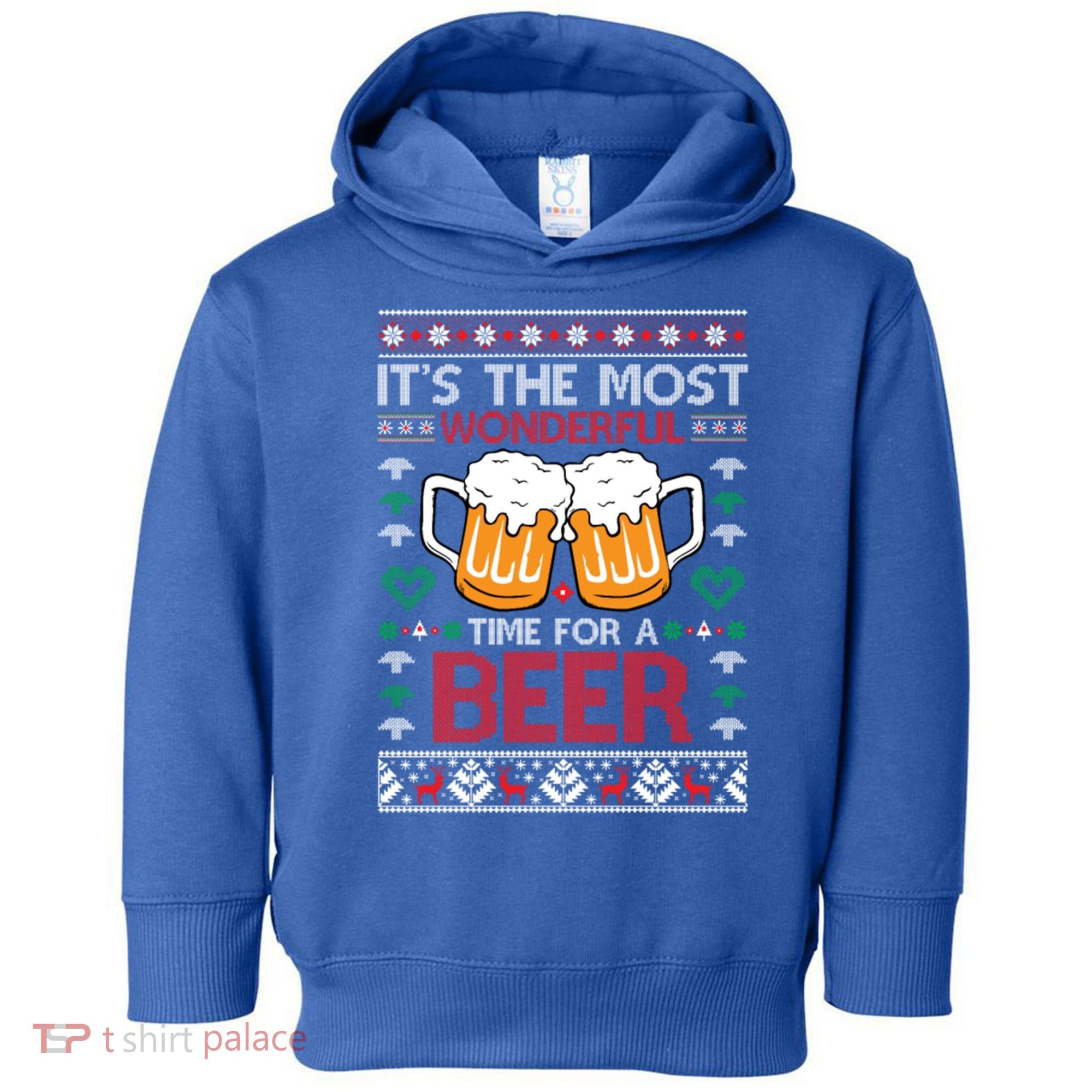 Wonderful Time Beer Ugly Christmas Sweaters Gift Toddler Hoodie
