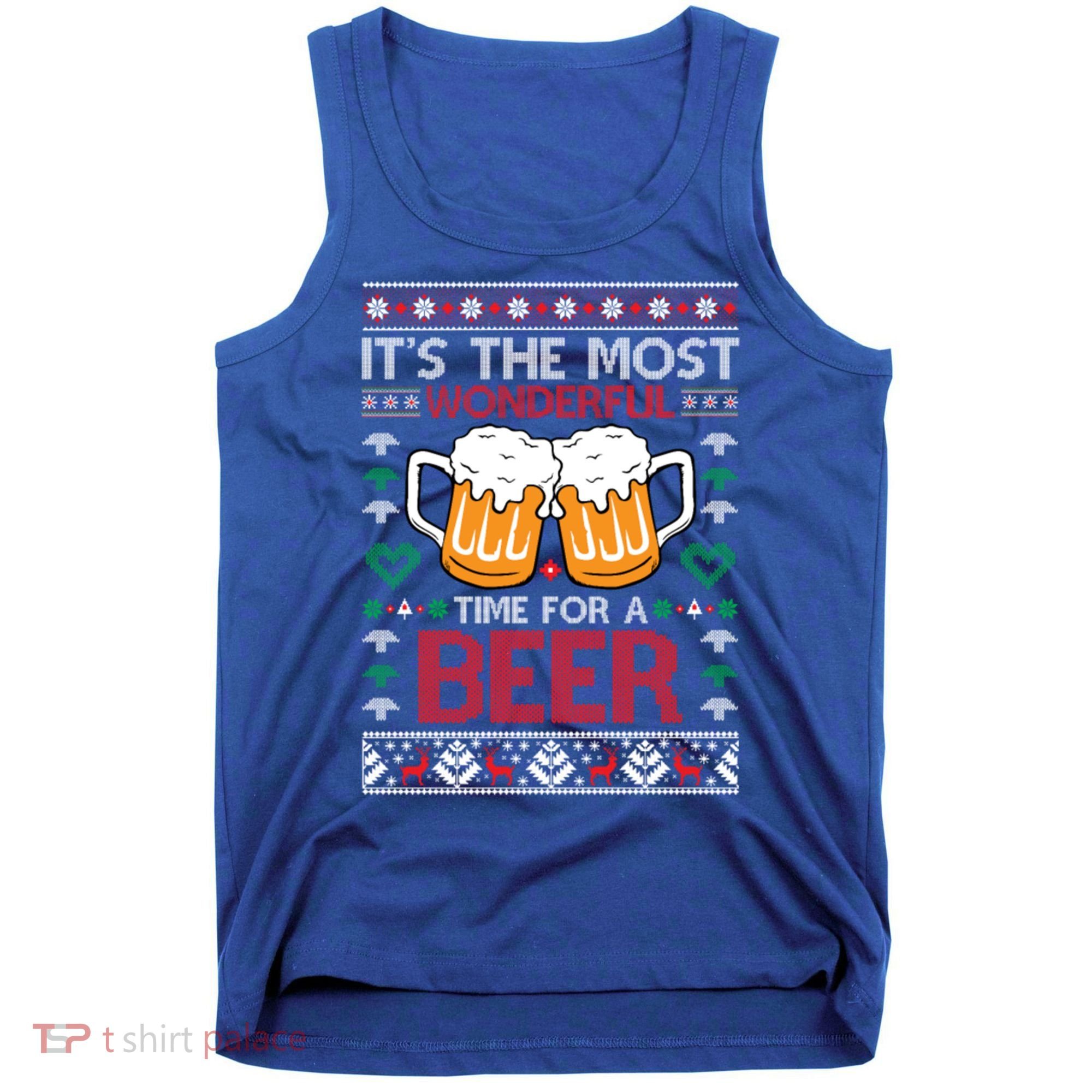 Wonderful Time Beer Ugly Christmas Sweaters Gift Tank Top