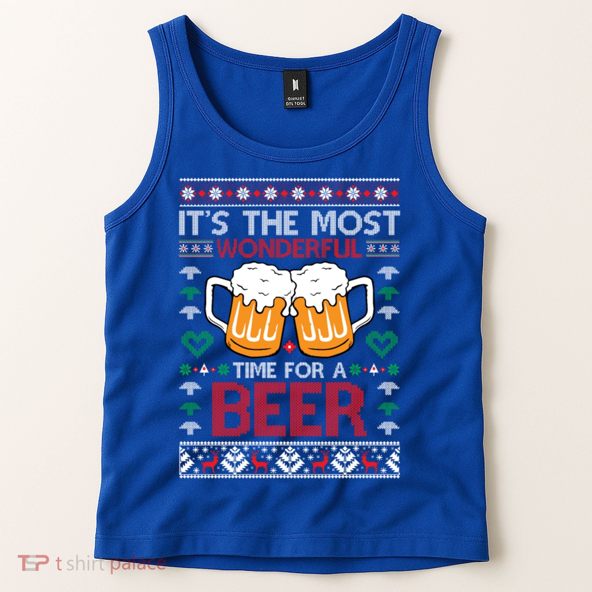 Wonderful Time Beer Ugly Christmas Sweaters Gift Tank Top