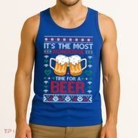 Wonderful Time Beer Ugly Christmas Sweaters Gift Tank Top thumb 3