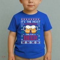 Wonderful Time Beer Ugly Christmas Sweaters Gift Toddler T-Shirt thumb 2