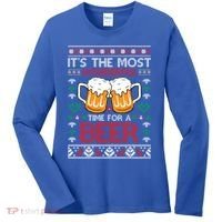 Wonderful Time Beer Ugly Christmas Sweaters Gift Women's Long Sleeve Shirt thumb 0