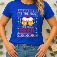 Wonderful Time Beer Ugly Christmas Sweaters Gift Women's T-Shirt thumb 2