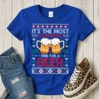 Wonderful Time Beer Ugly Christmas Sweaters Gift Women's T-Shirt thumb 3