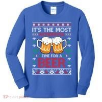 Wonderful Time Beer Ugly Christmas Sweaters Gift Kids Long Sleeve Shirt thumb 0