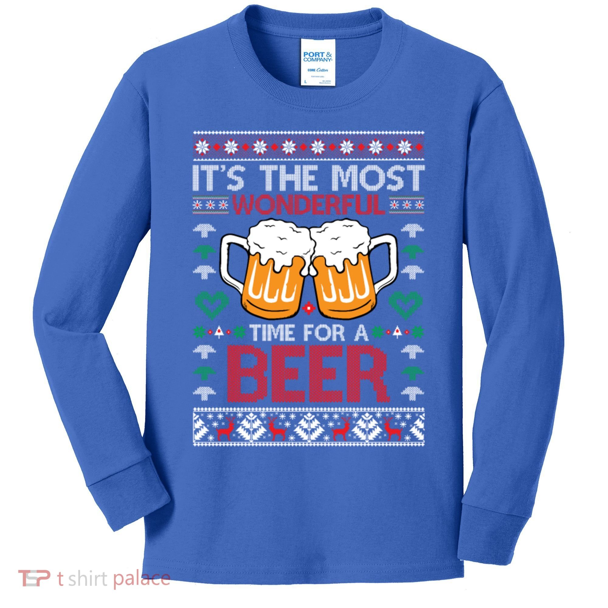 Wonderful Time Beer Ugly Christmas Sweaters Gift Kids Long Sleeve Shirt