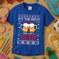 Wonderful Time Beer Ugly Christmas Sweaters Gift Kids T-Shirt thumb 3