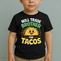 Will Trade Brother For Tacos Toddler T-Shirt thumb 2