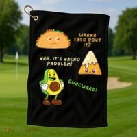 Wanna Taco Bout It Nacho Problem Avocado Lover & GuacamoleCap Golf Towel thumb 1