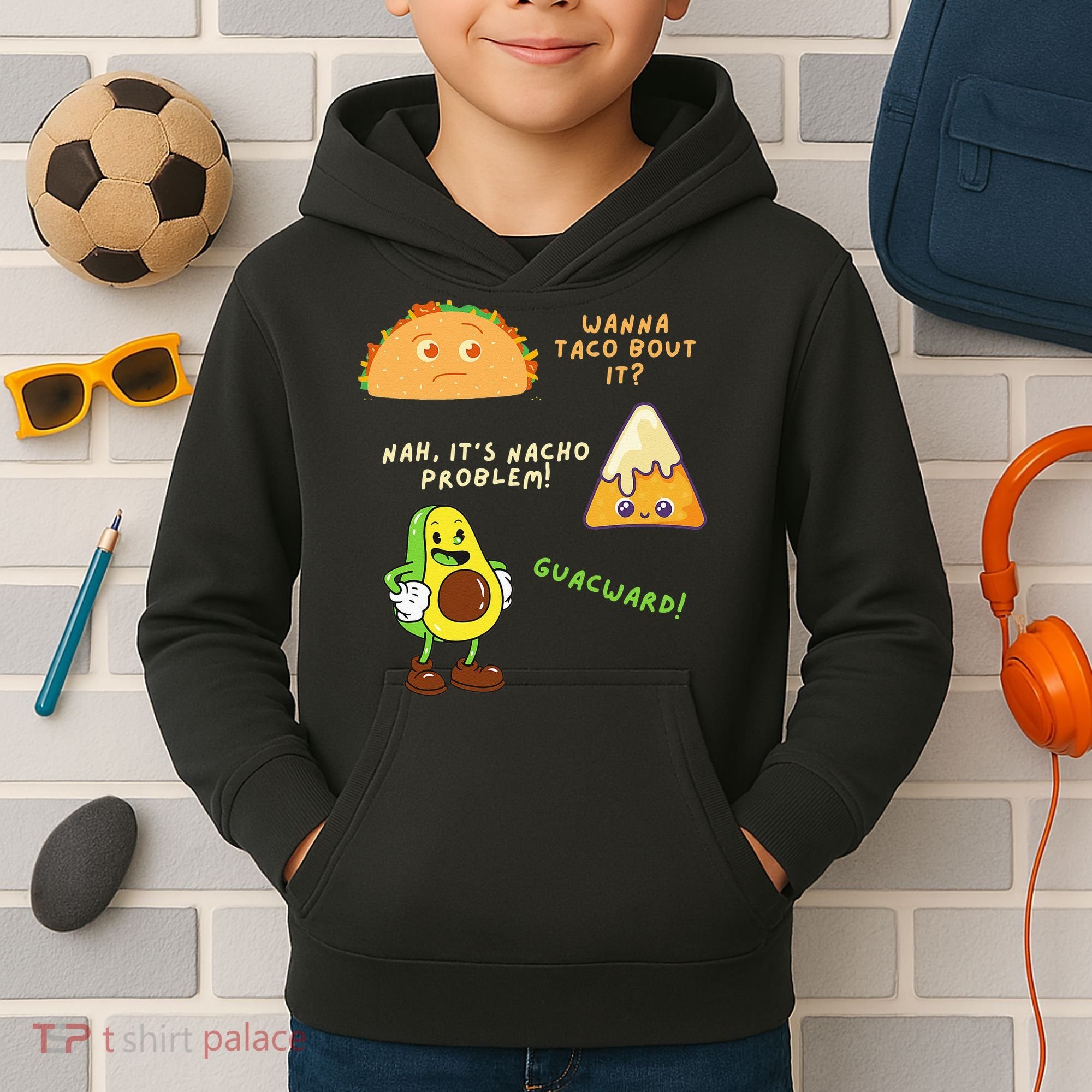 Wanna Taco Bout It Nacho Problem Avocado Lover & GuacamoleCap Kids Hoodie