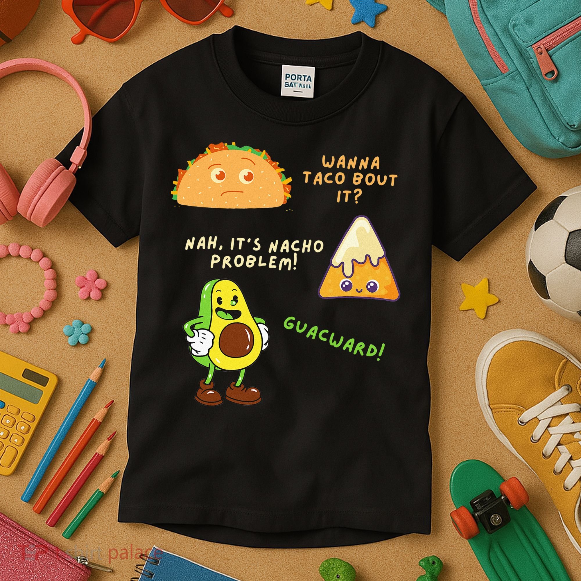 Wanna Taco Bout It Nacho Problem Avocado Lover & GuacamoleCap Kids T-Shirt