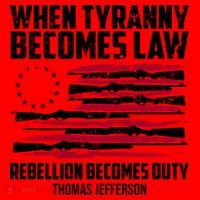 When Tyranny Becomes Law Rebellion Becomes Duty Thomas Jefferson Santa Hat thumb 1