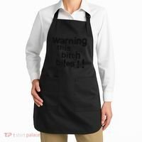 Warning This Bitch Bites Apron thumb 2