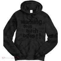 Warning This Bitch Bites Tie Dye Hoodie thumb 0
