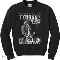 When Tyranny Becomes Law Rebellion Becomes Duty (On Back) Kids Sweatshirt thumb 0