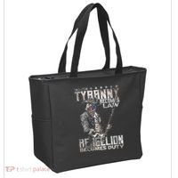 When Tyranny Becomes Law Rebellion Becomes Duty (On Back) Tote Bag thumb 2